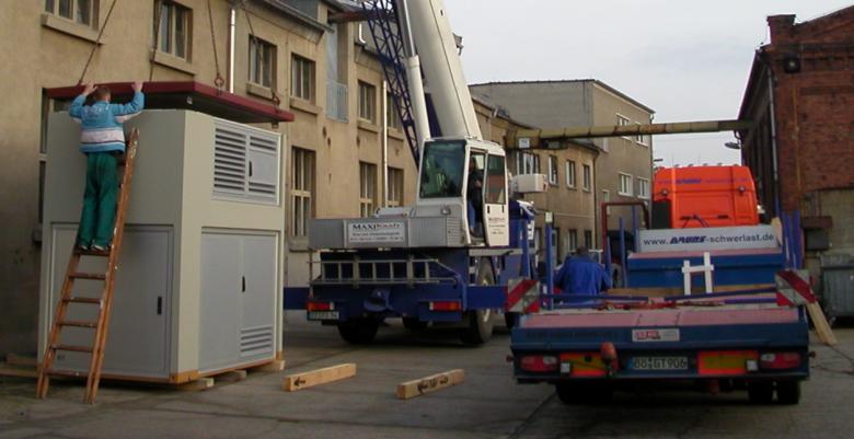 Der Betoncontainer für Zwickau ist eingetroffen