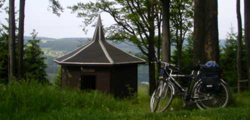 Pause auf dem Rennsteig